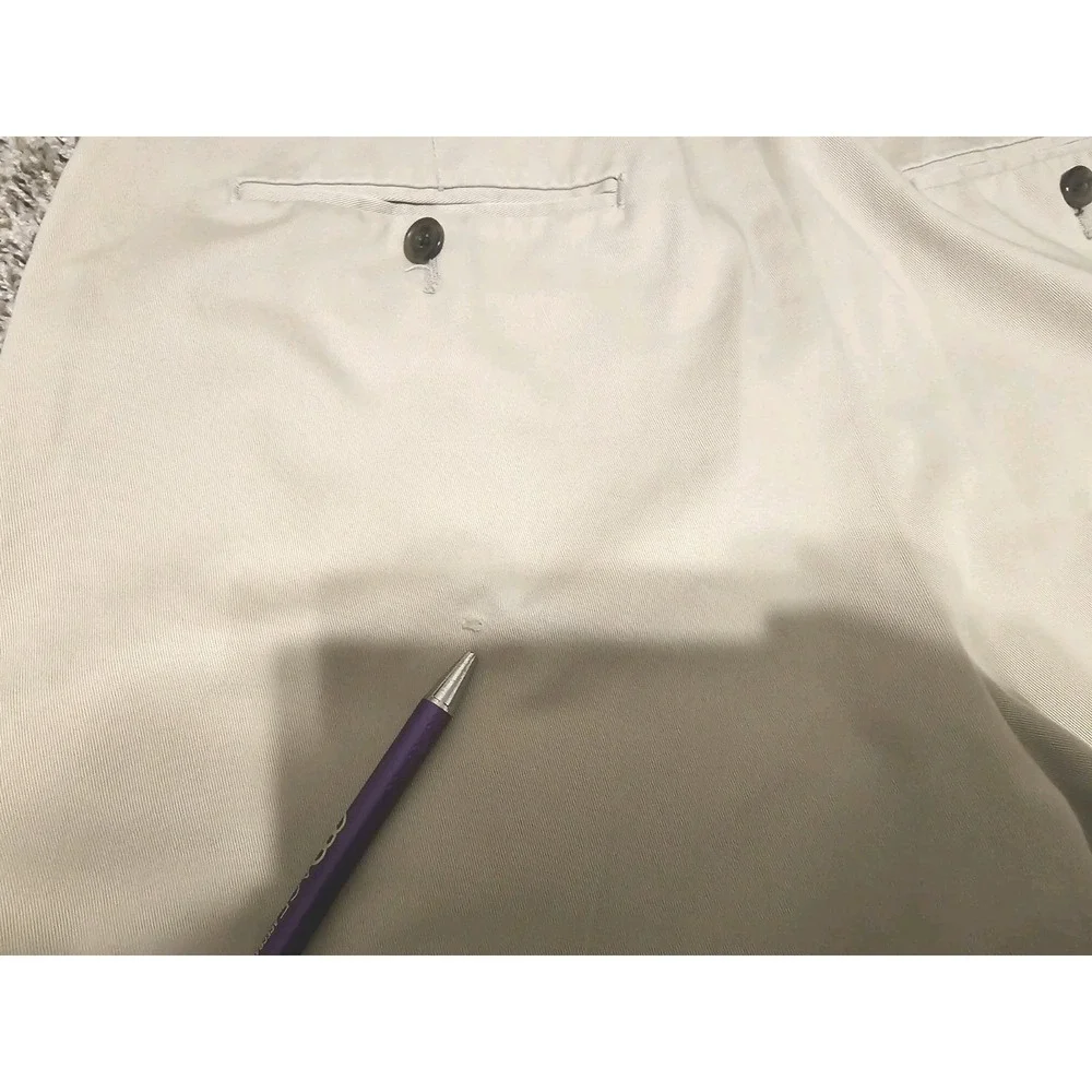 Mens Eddie Bauer Wrinkle Free Classic‎ Fit Khaki Pants Tan 34X30 Chino Trouser